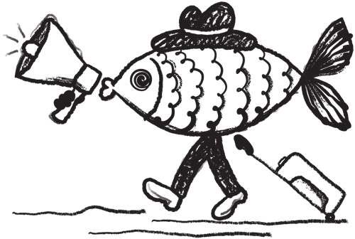 Illustration of a walking fish